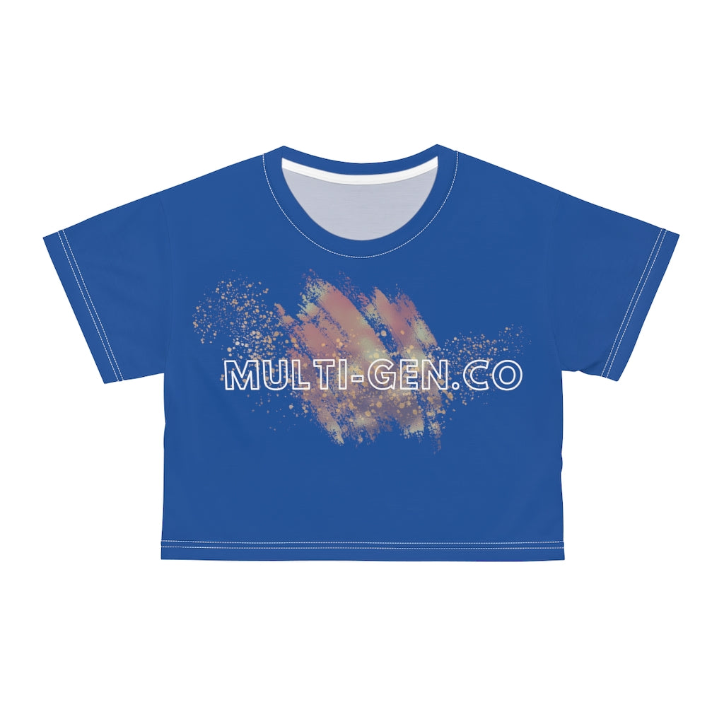 Blue and Gold Mult-Gen.Co Cropped Tee