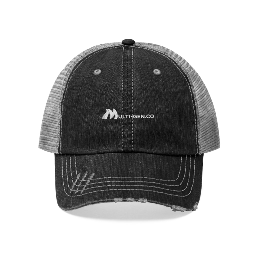 Multi-Gen. Co Unisex White on Black Trucker Hat