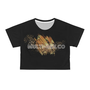 Black and Gold Multi-Gen.Co Cropped Tee